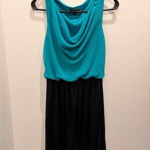Express Teal and Black Midi Dress